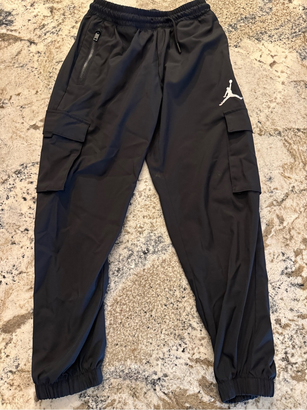 Jordan Black Cargo Joggers with White Jumpman